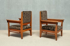 Pair of Anton Lucas Art Deco Armchairs in Oak and Macassar, Netherlands, 1925