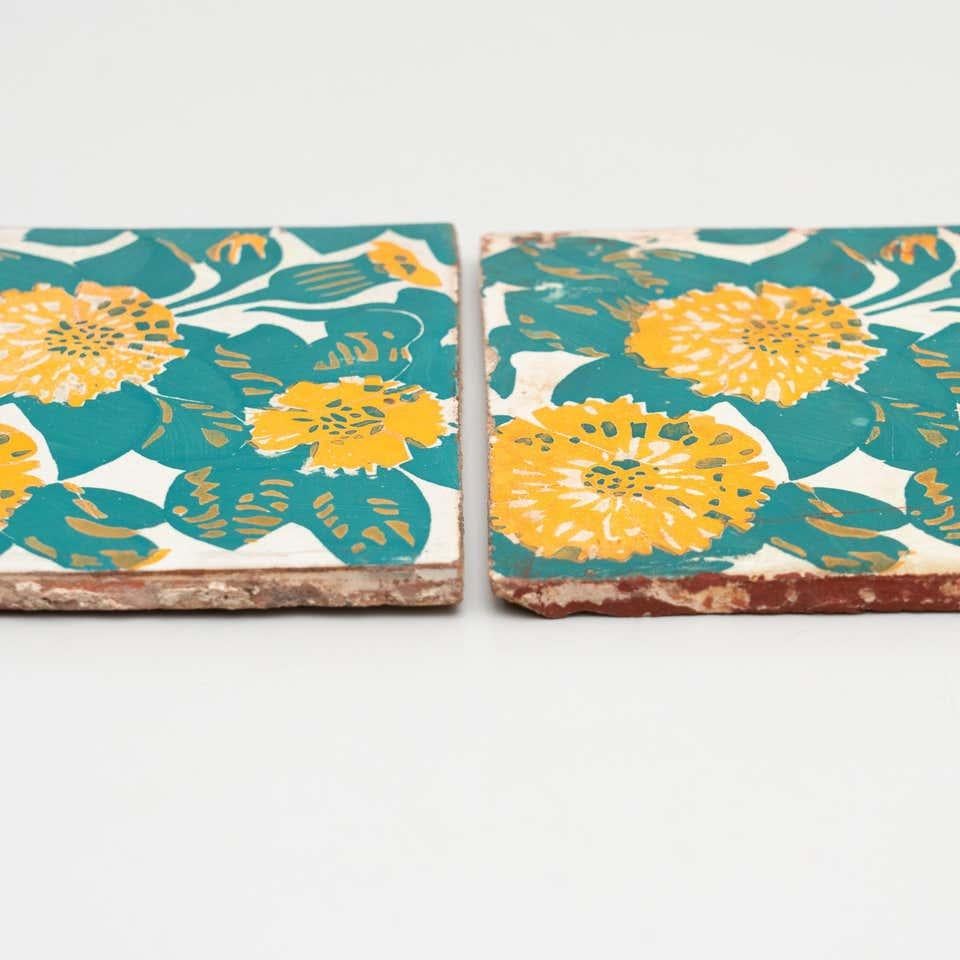 Pair of Antoni Gaudi Decorative Ceramic Spanish Tiles of Casa Vicens, circa 1888 10