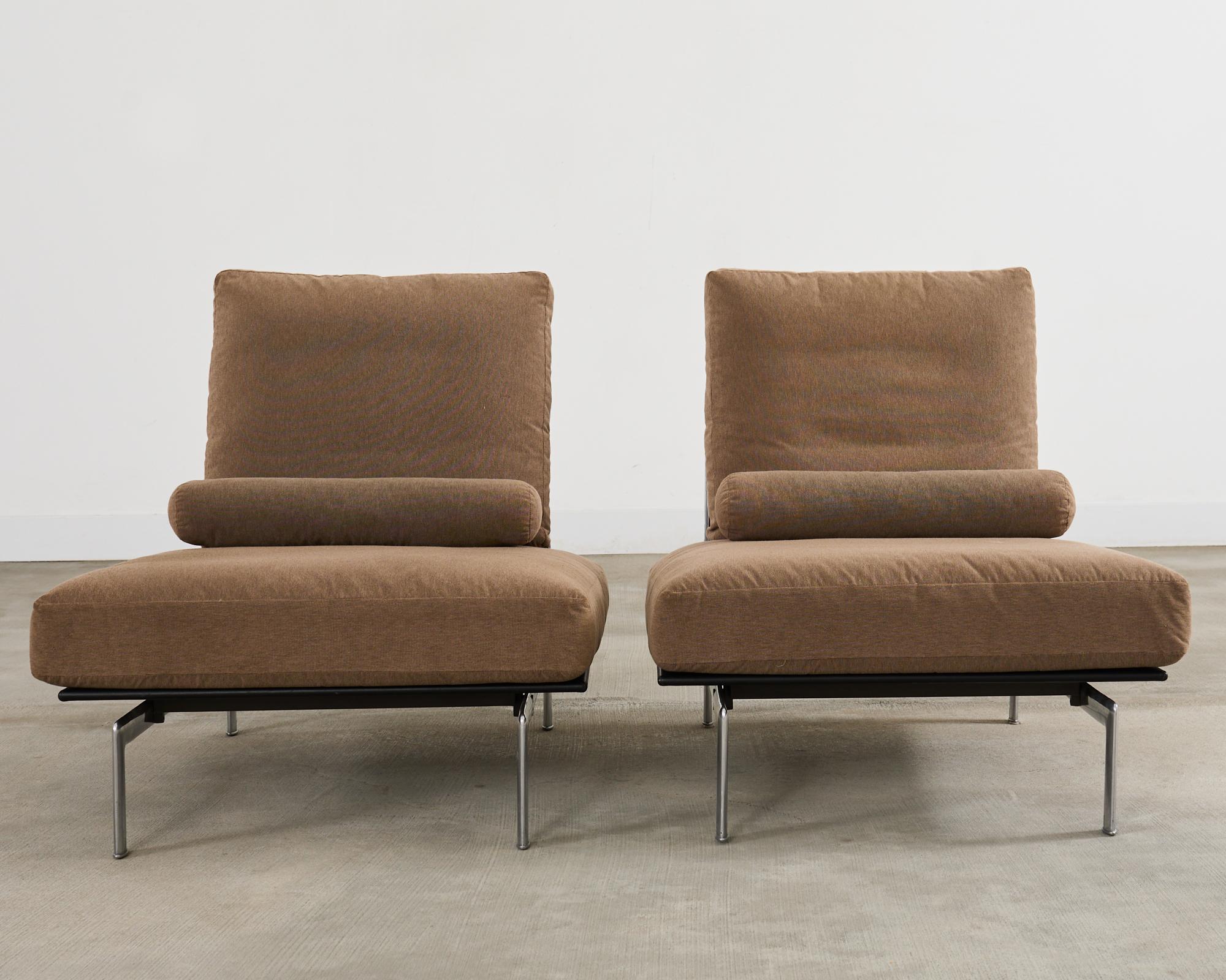 Mid-Century Modern Pair of Antonio Citterio B&B Italia Diesis Lounge Chairs
