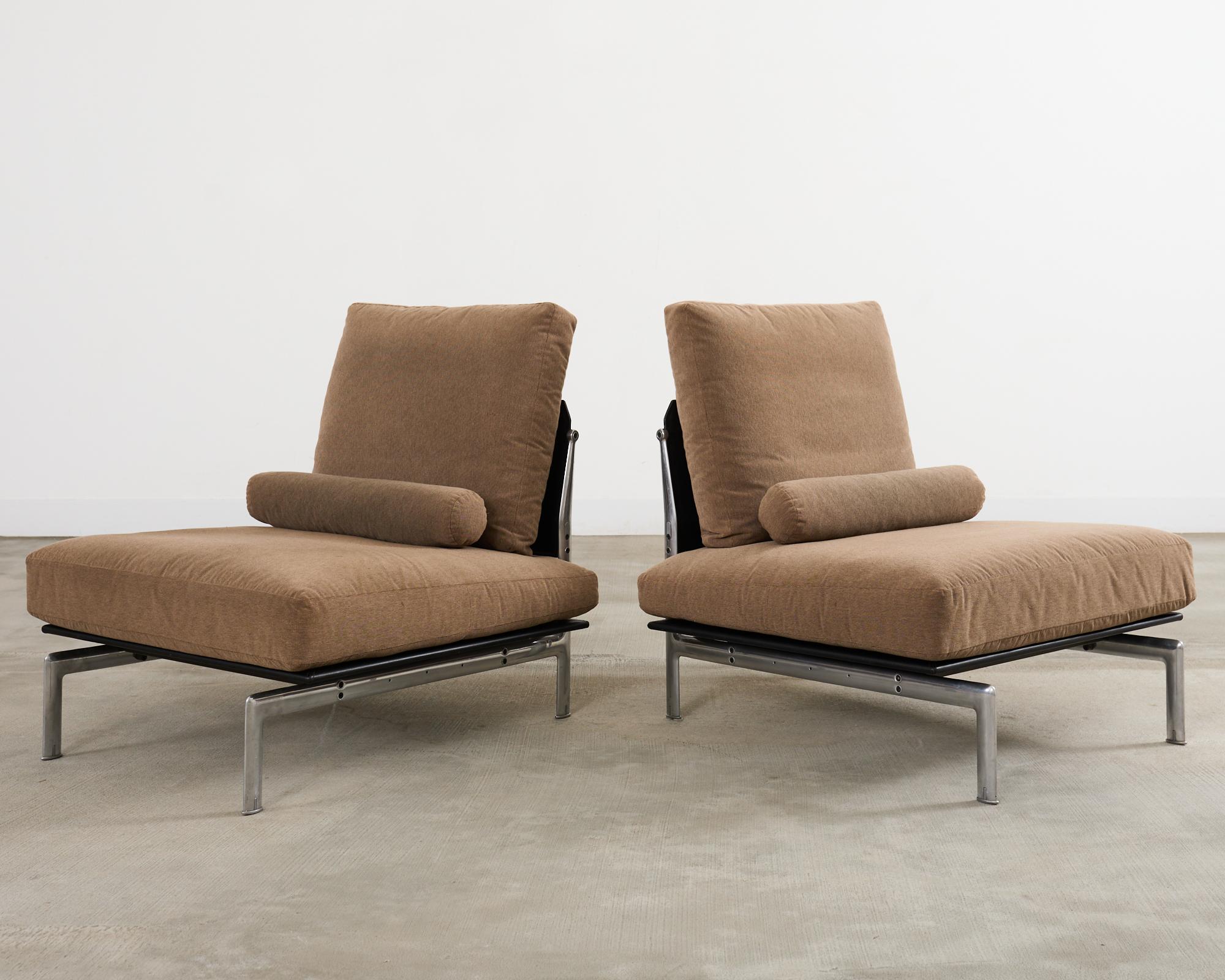Italian Pair of Antonio Citterio B&B Italia Diesis Lounge Chairs