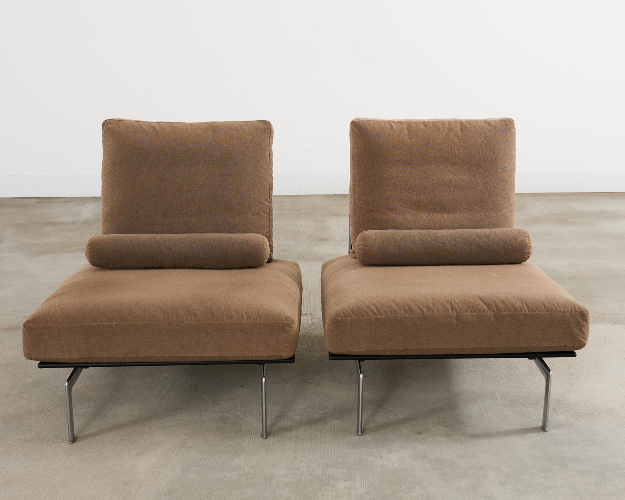 Hand-Crafted Pair of Antonio Citterio B&B Italia Diesis Lounge Chairs