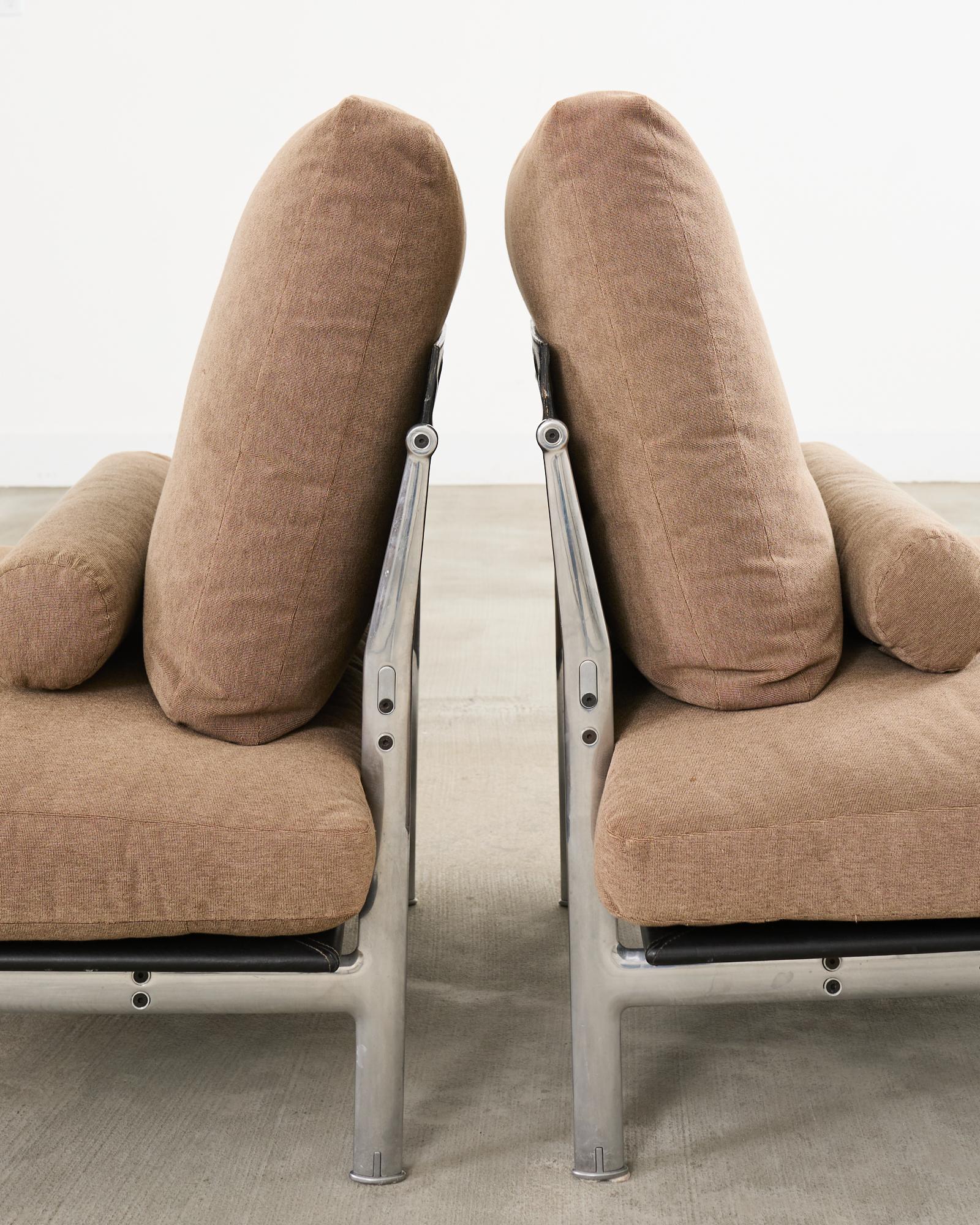 Aluminum Pair of Antonio Citterio B&B Italia Diesis Lounge Chairs