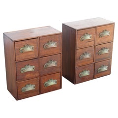 Antique Pair of Apothecary Chest with Kenrick Pulls