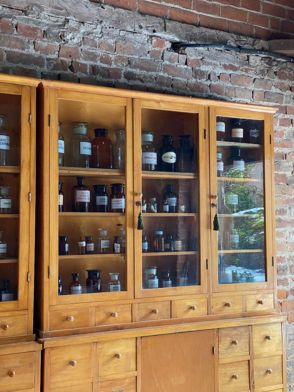 Pair of Apothecary Display Cabinets Ukraine circa 1930s Number 20 12