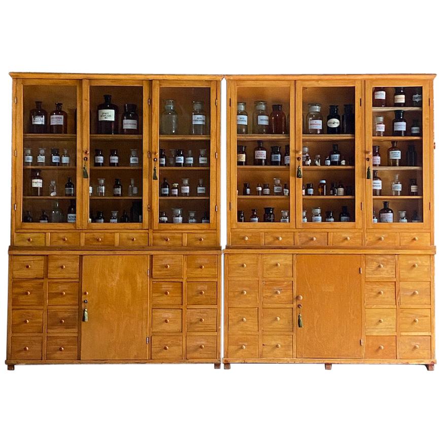Pair of Apothecary Display Cabinets Ukraine circa 1930s Number 20