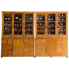 Pair of Apothecary Display Cabinets Ukraine circa 1930s Number 20