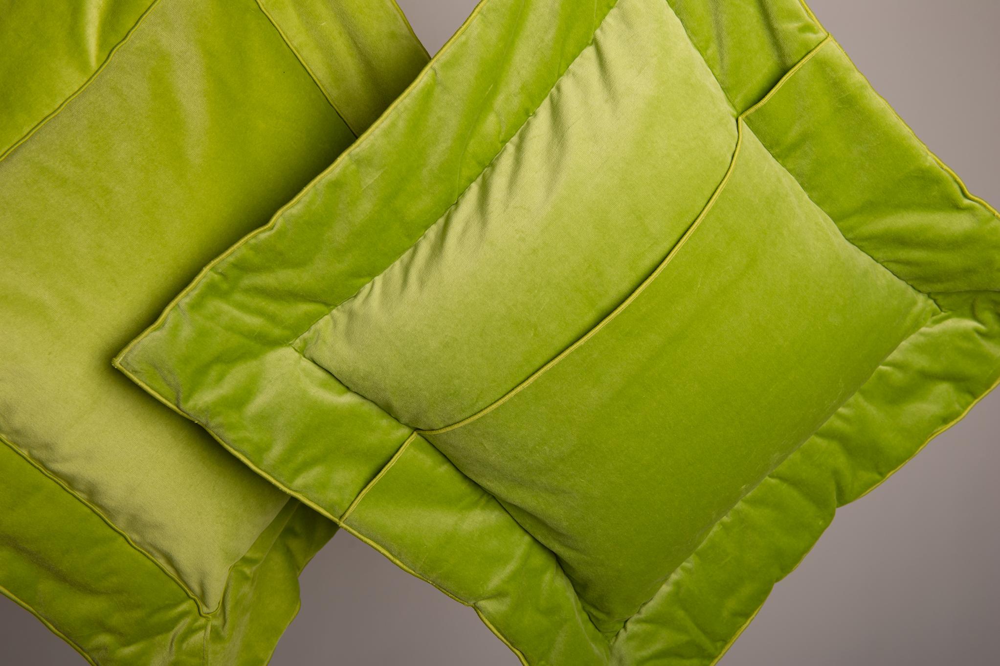 apple green throw pillows