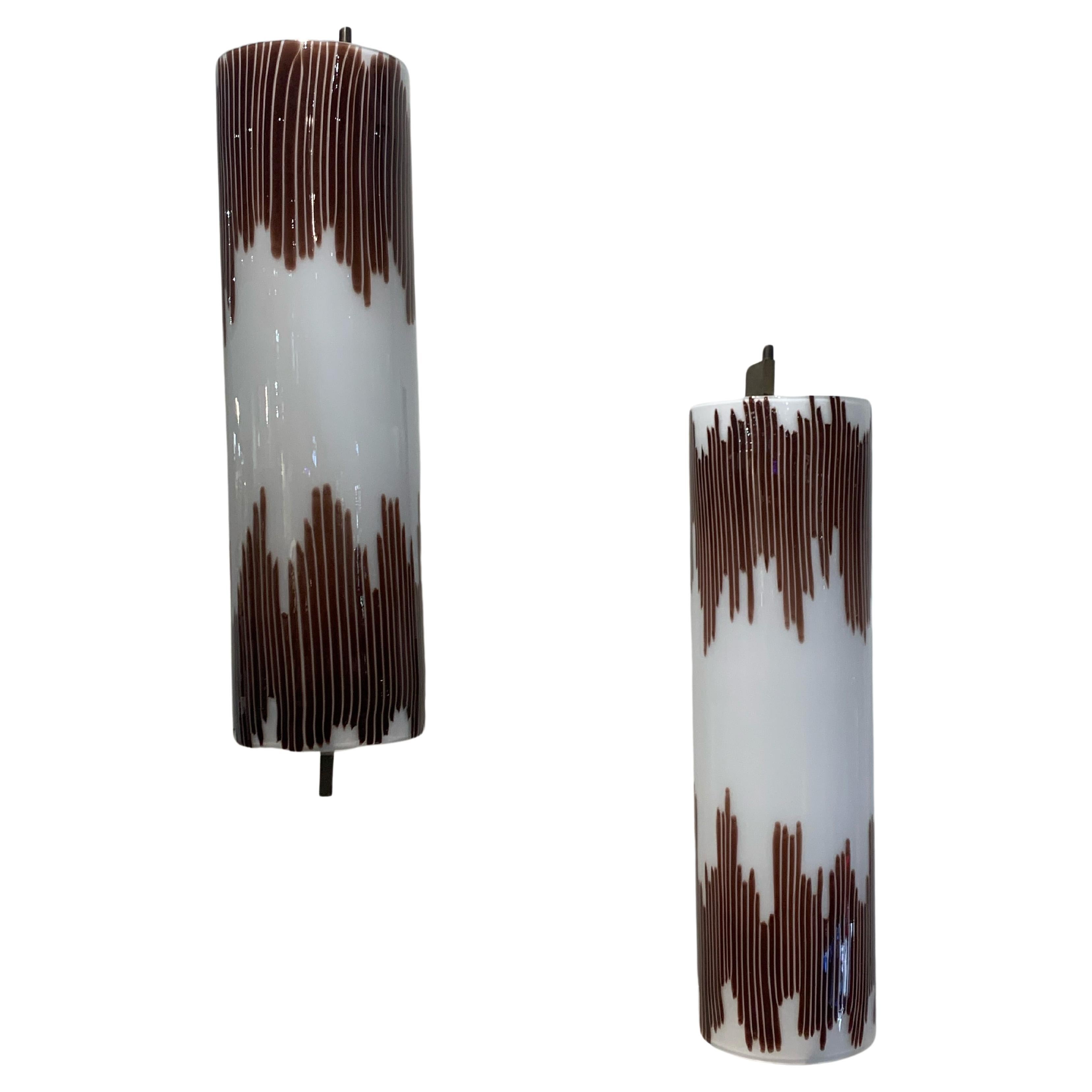  Pair of Applique Murano Glass by Palo Venini, Italy For Sale
