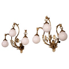 Pair of Appliques, Gilded Bronze, Italy, Late 19th-Eraly 20th Century