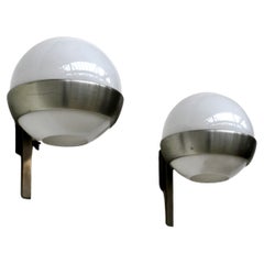 Retro Pair of Appliques, Sconces by Pia Guidetti Crippa for Lumi 70s, Italy