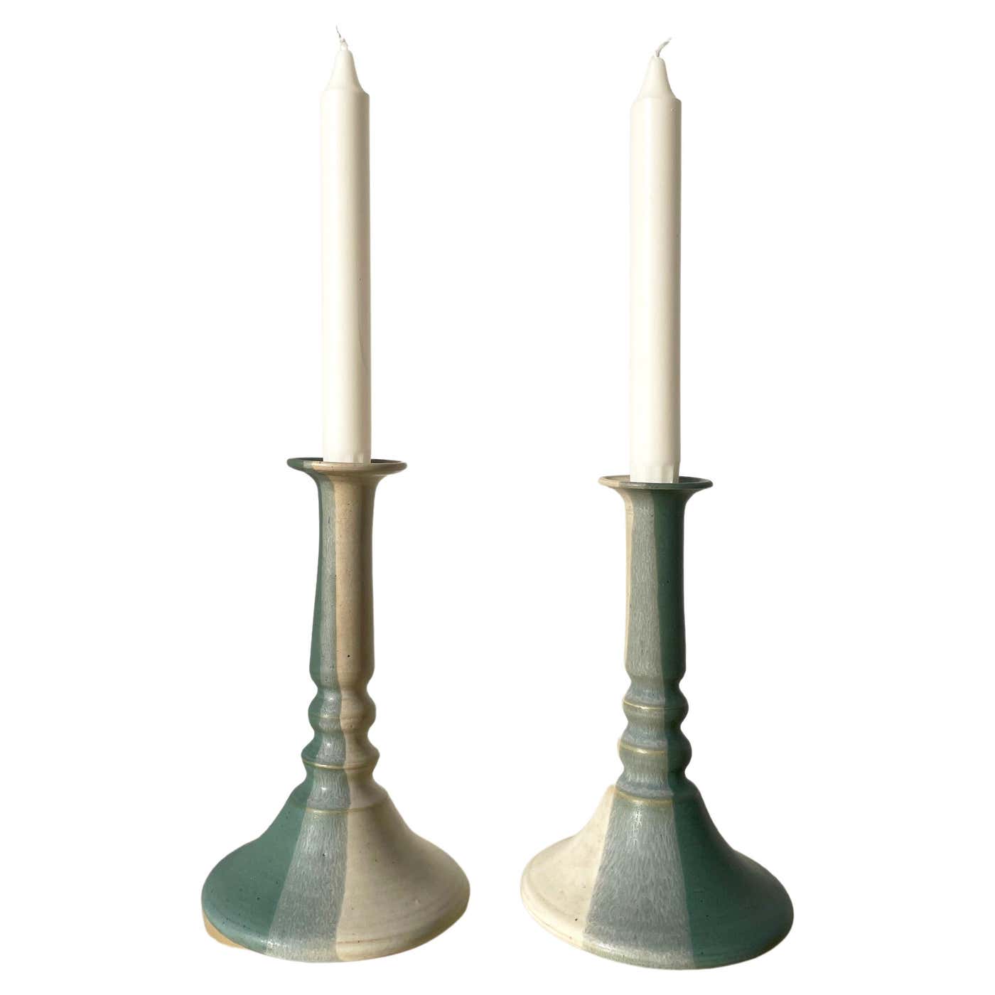 1970s Aqua, Green, Light Beige Ceramic Candle Holders For Sale at ...