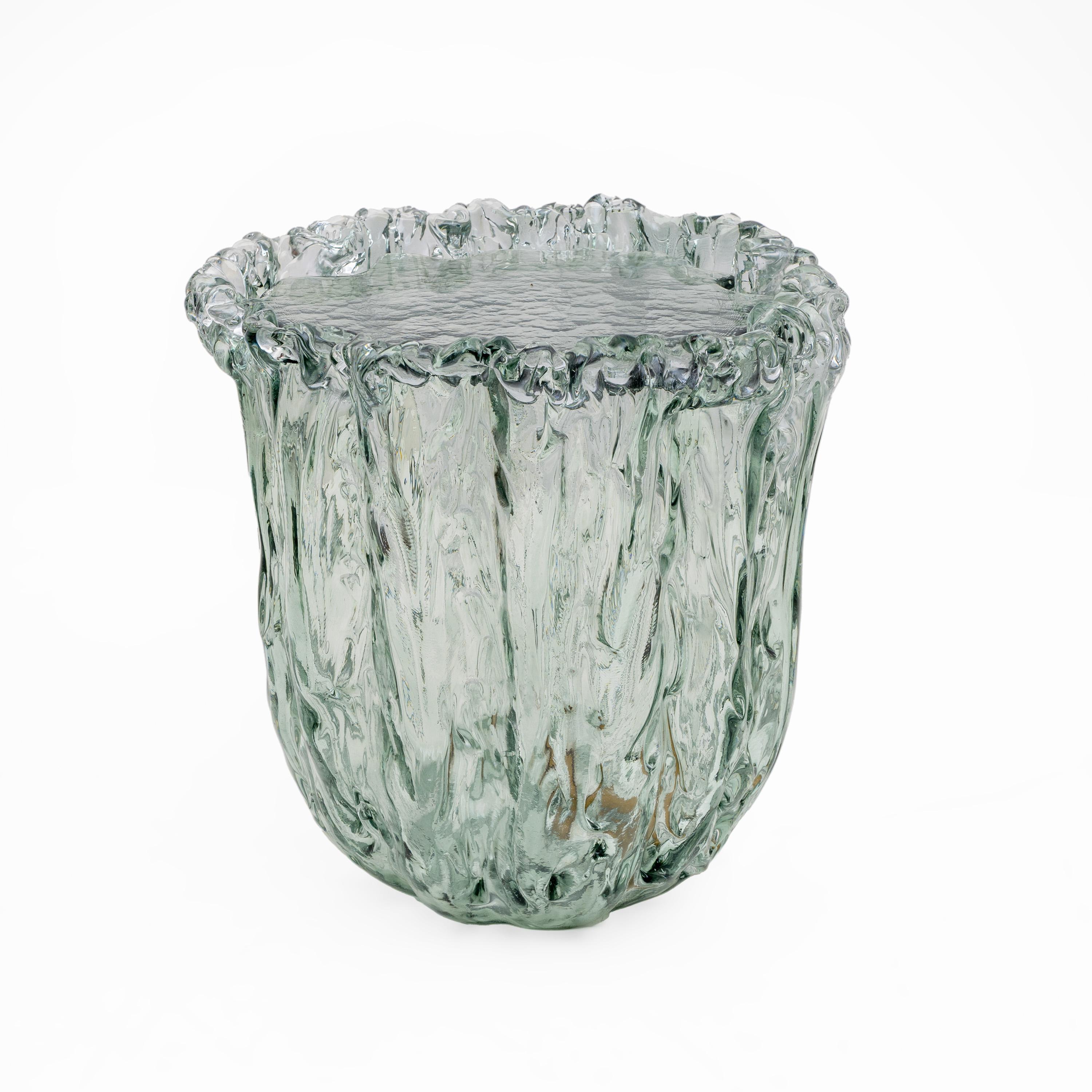Organique Paire de tables basses en verre de Murano aigue-marine par Tokujin Yoshioka en vente