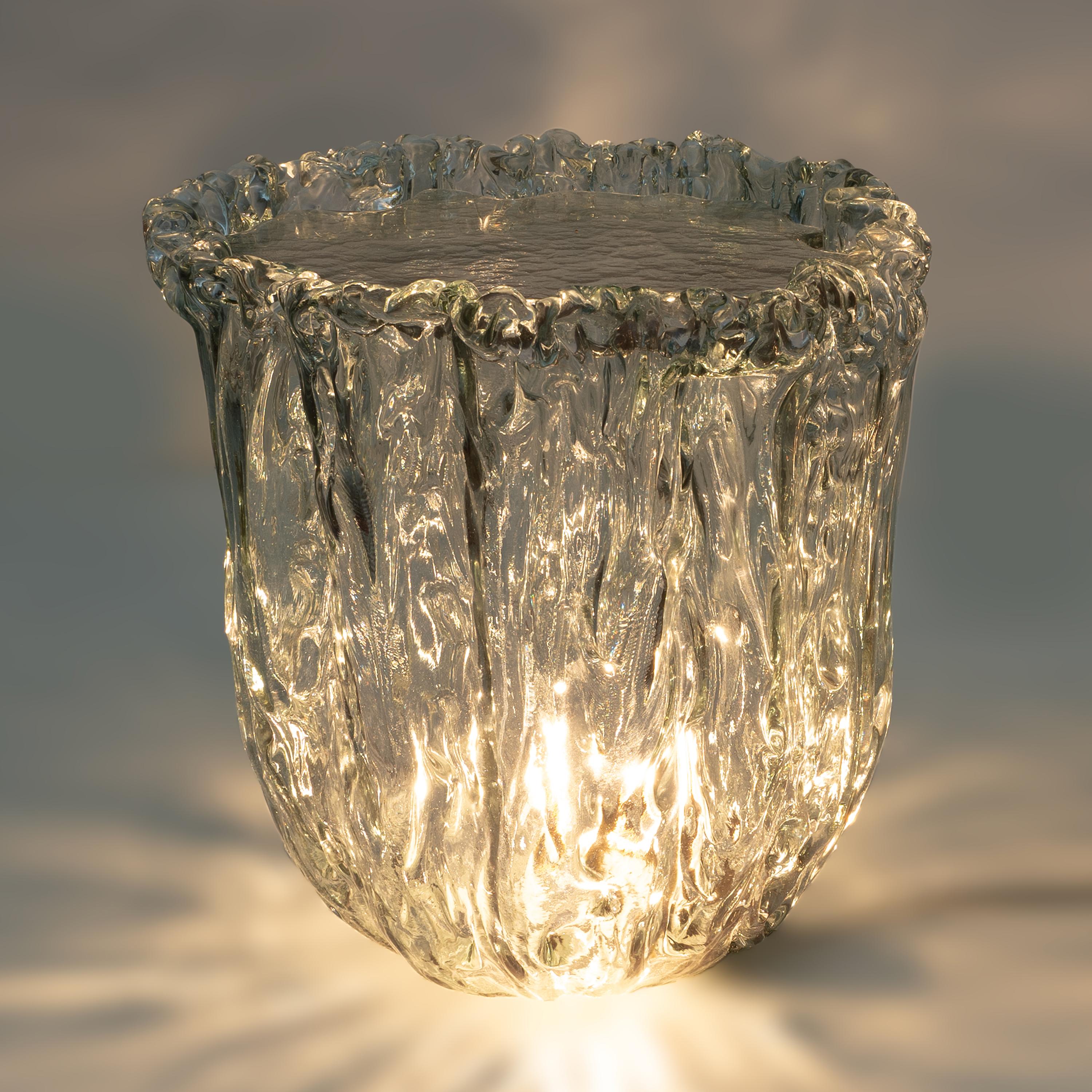 italien Paire de tables basses en verre de Murano aigue-marine par Tokujin Yoshioka en vente