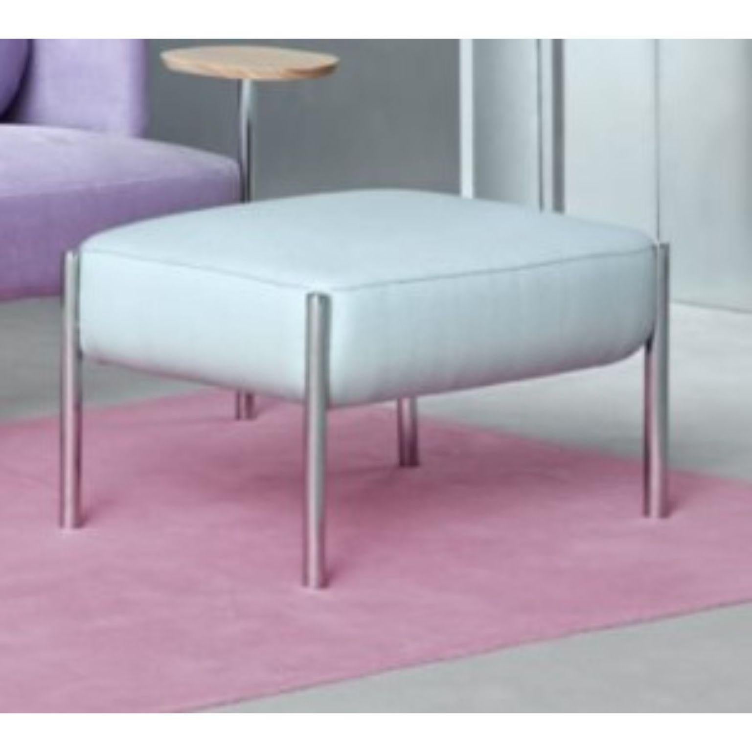 Espagnol Paire d'Ottomans Ara, Bleu et Chrome par Pepe Albargues en vente