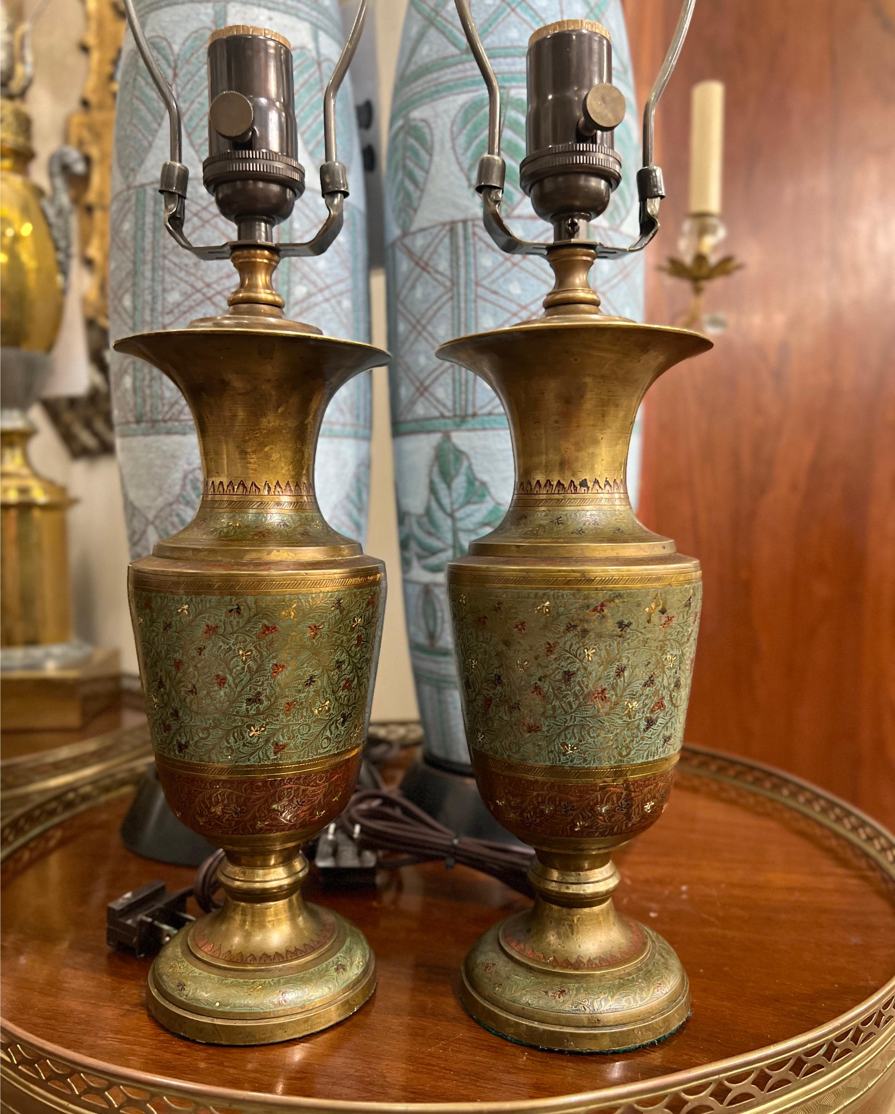 Pair of Arabesque Lamps In Good Condition For Sale In New York, NY