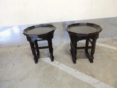 Pair of Arabesque Style Wood Side Tables From Brunschwig & Fils