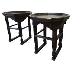 Pair of Arabesque Style Wood Side Tables From Brunschwig & Fils