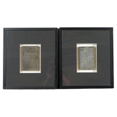 Pair of Arabic Writings Framed in Moderm Black Frames