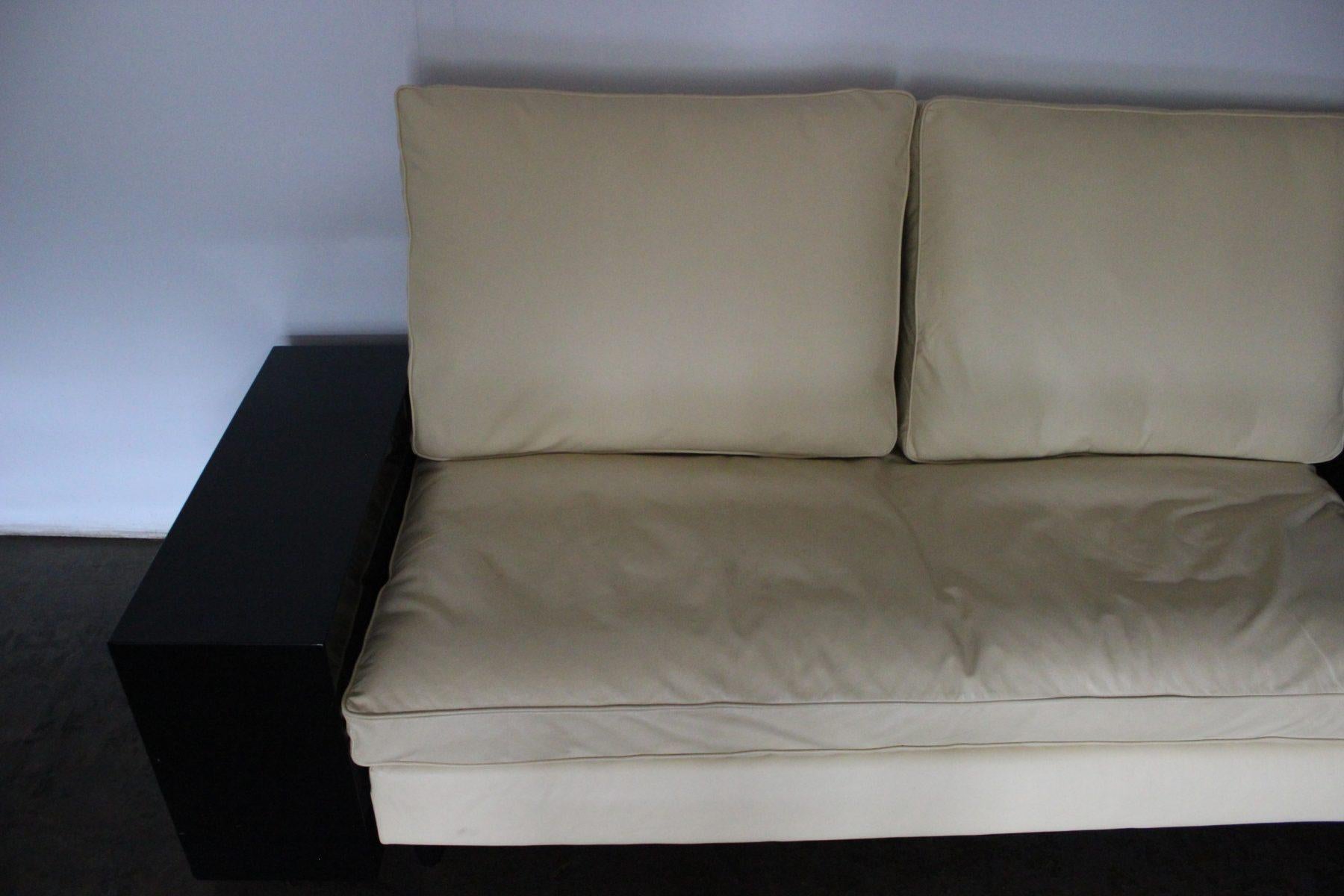 Pair of Aram “Eileen Gray Lota” Sofas in Cream Leather For Sale 1