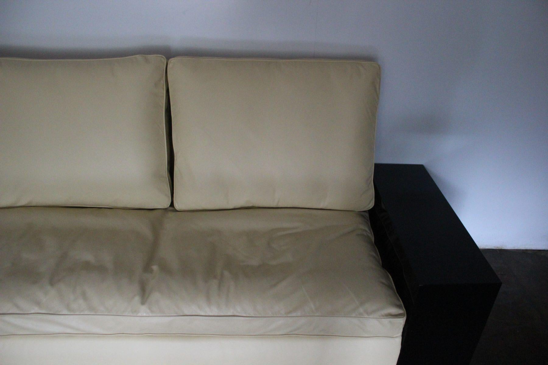 Pair of Aram “Eileen Gray Lota” Sofas in Cream Leather For Sale 2