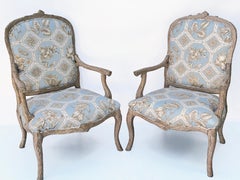 Pair of Arboreal Armchairs with Pickled Finish