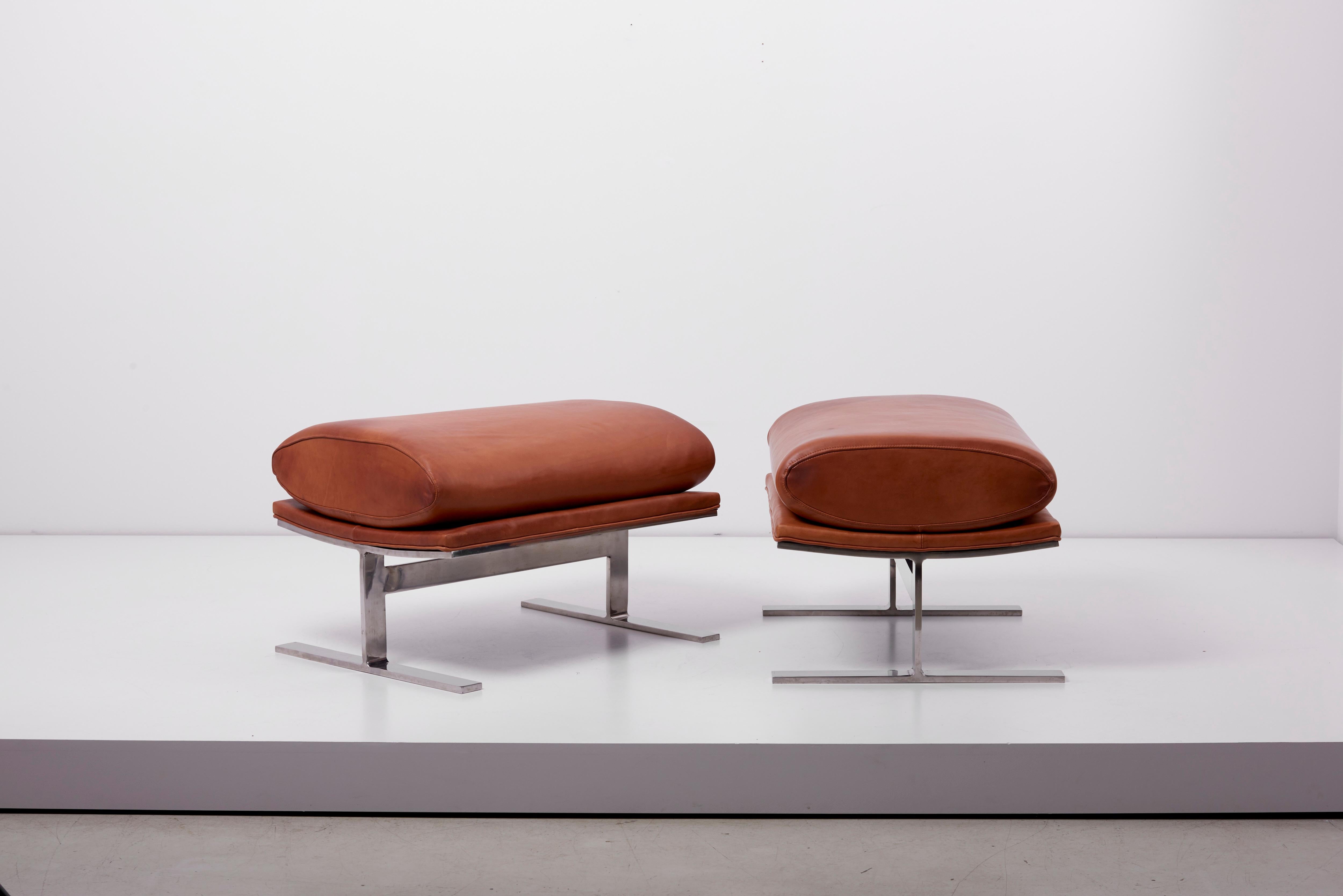 Polished Pair of Arc Stools 'can also be used as a Bench' by Kipp Stewart for Directional