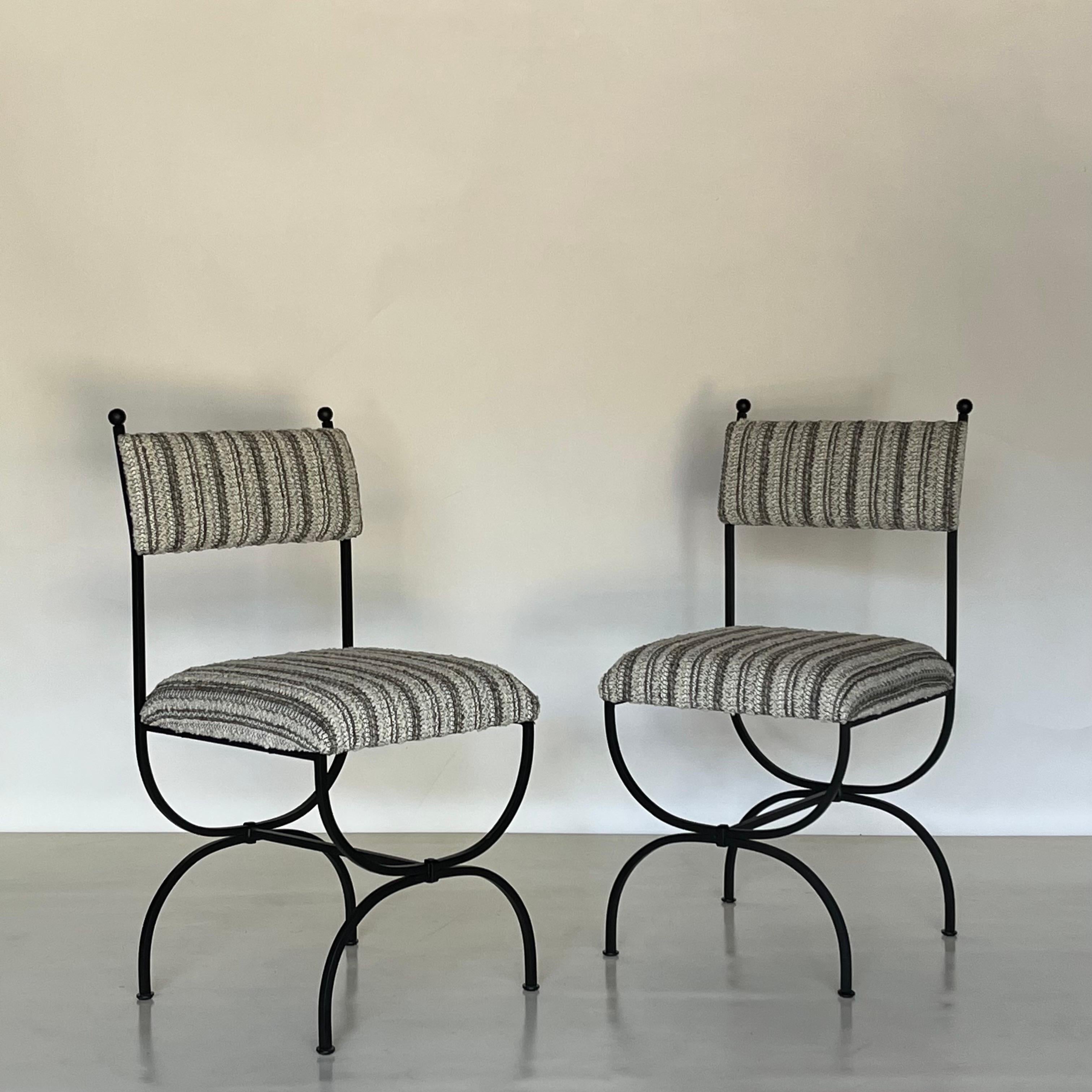Painted Pair of 'Arcade' Side Chairs by Design Frères, in COM For Sale