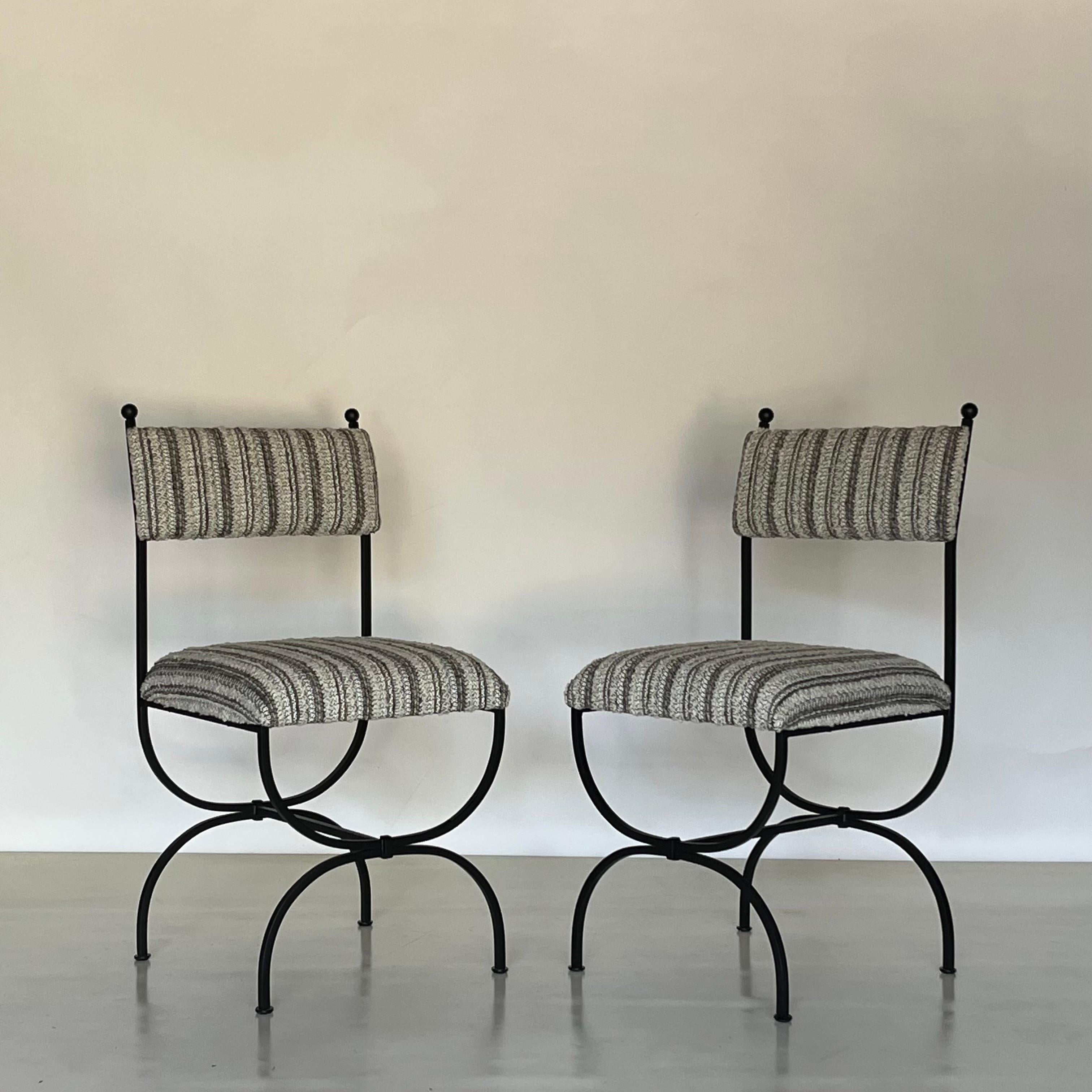 Pair of 'Arcade' Side Chairs by Design Frères, in COM In New Condition For Sale In Los Angeles, CA