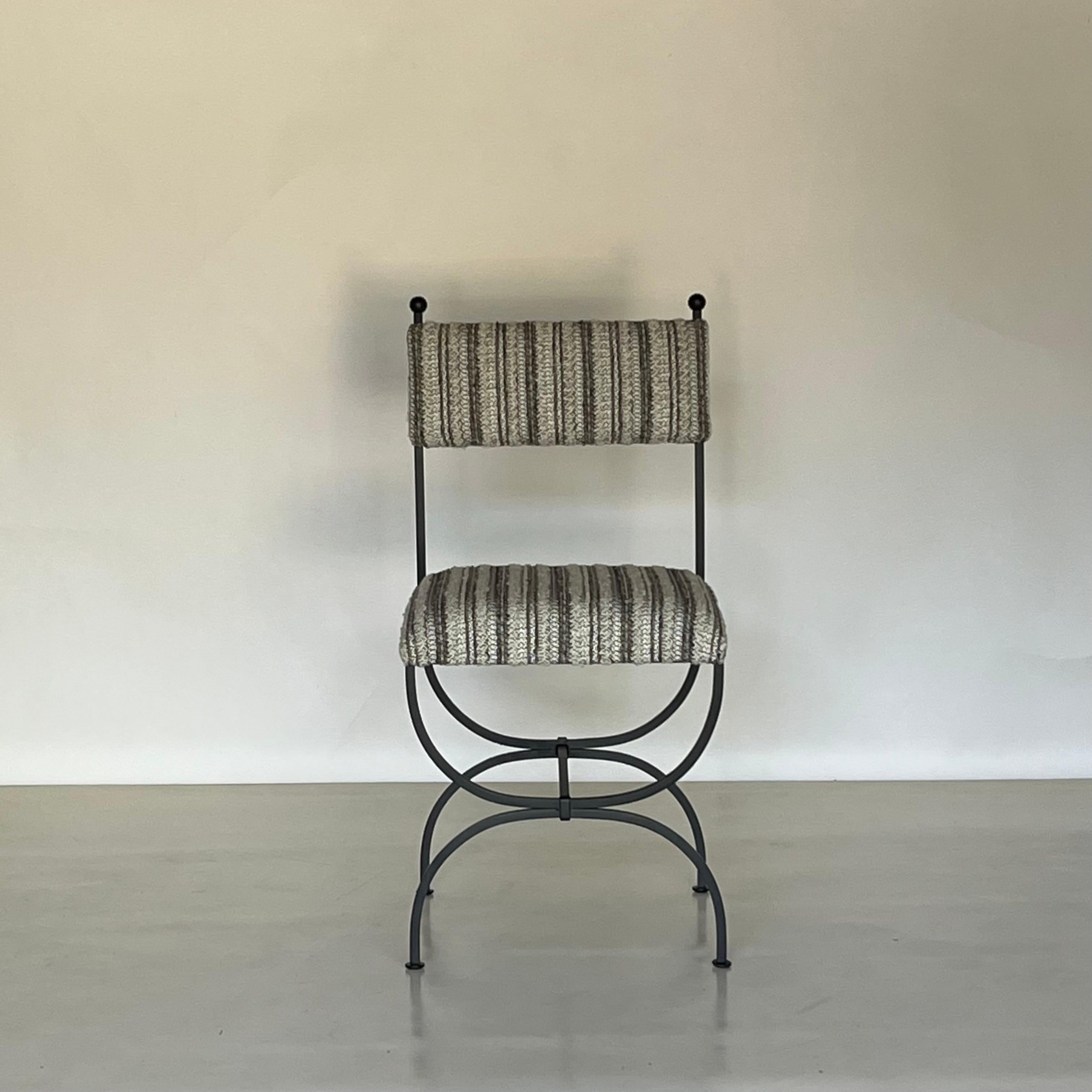 Contemporary Pair of 'Arcade' Side Chairs by Design Frères, in COM For Sale