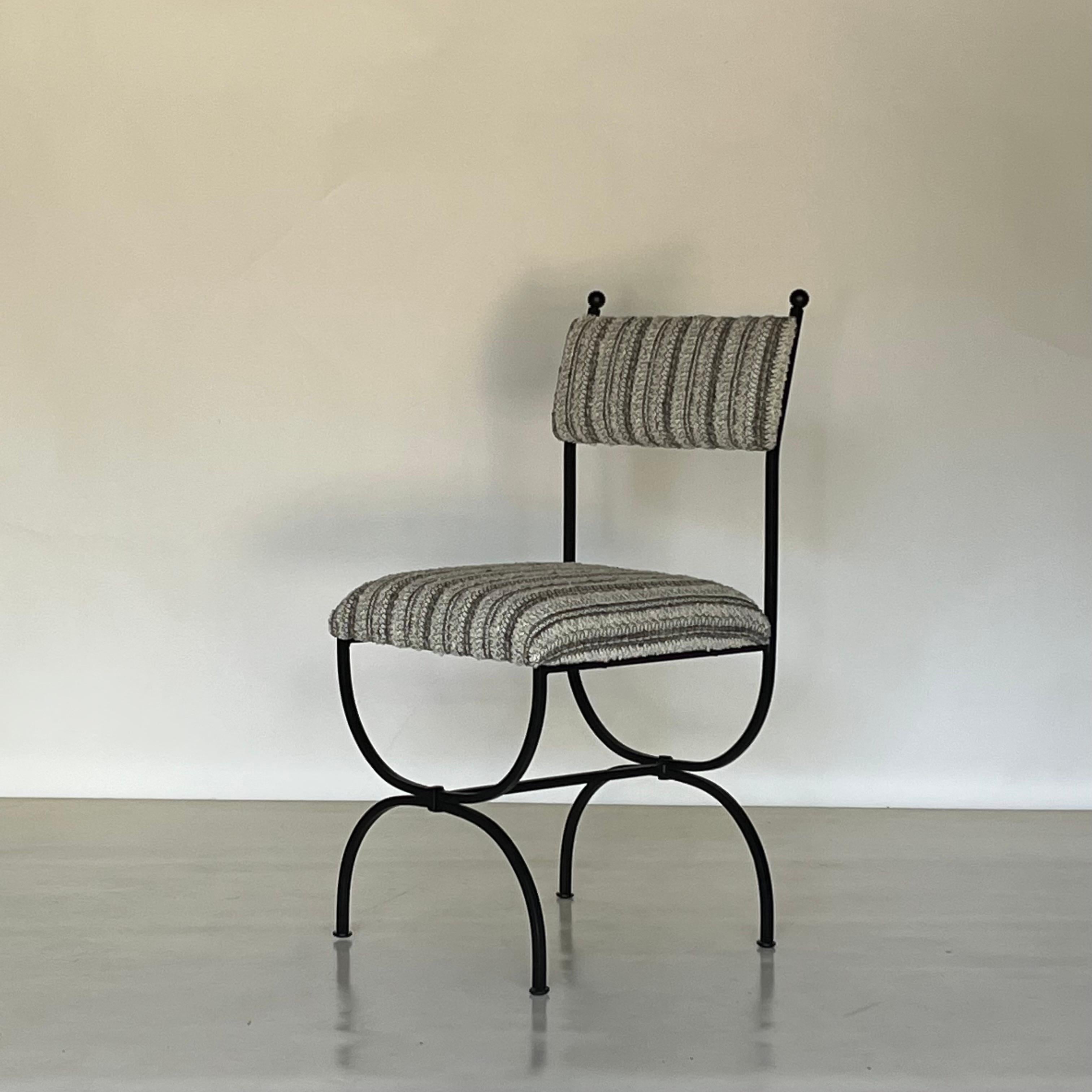 Steel Pair of 'Arcade' Side Chairs by Design Frères, in COM For Sale