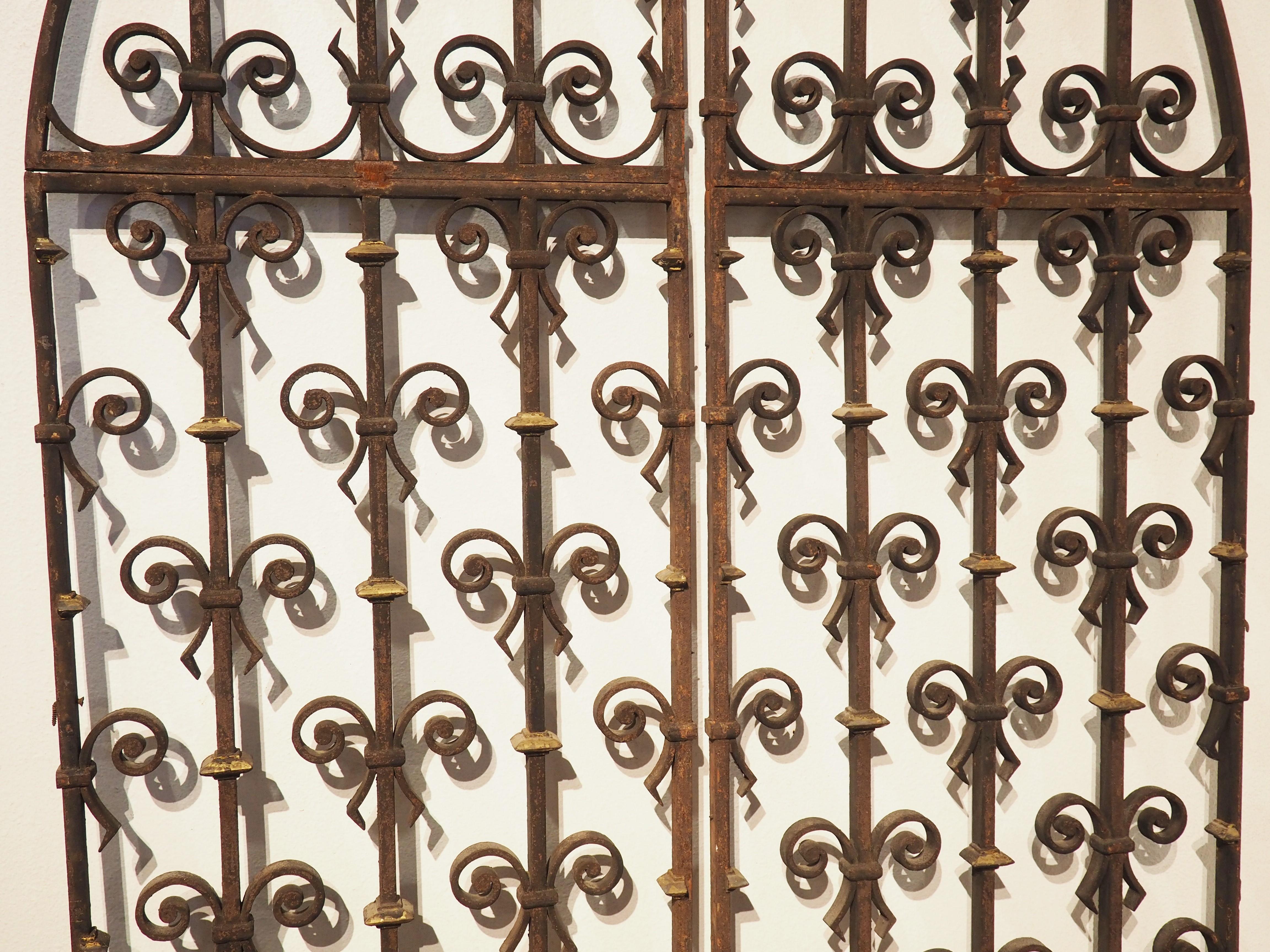 Pair of Arched 19th Century Wrought Iron Gates from France 4