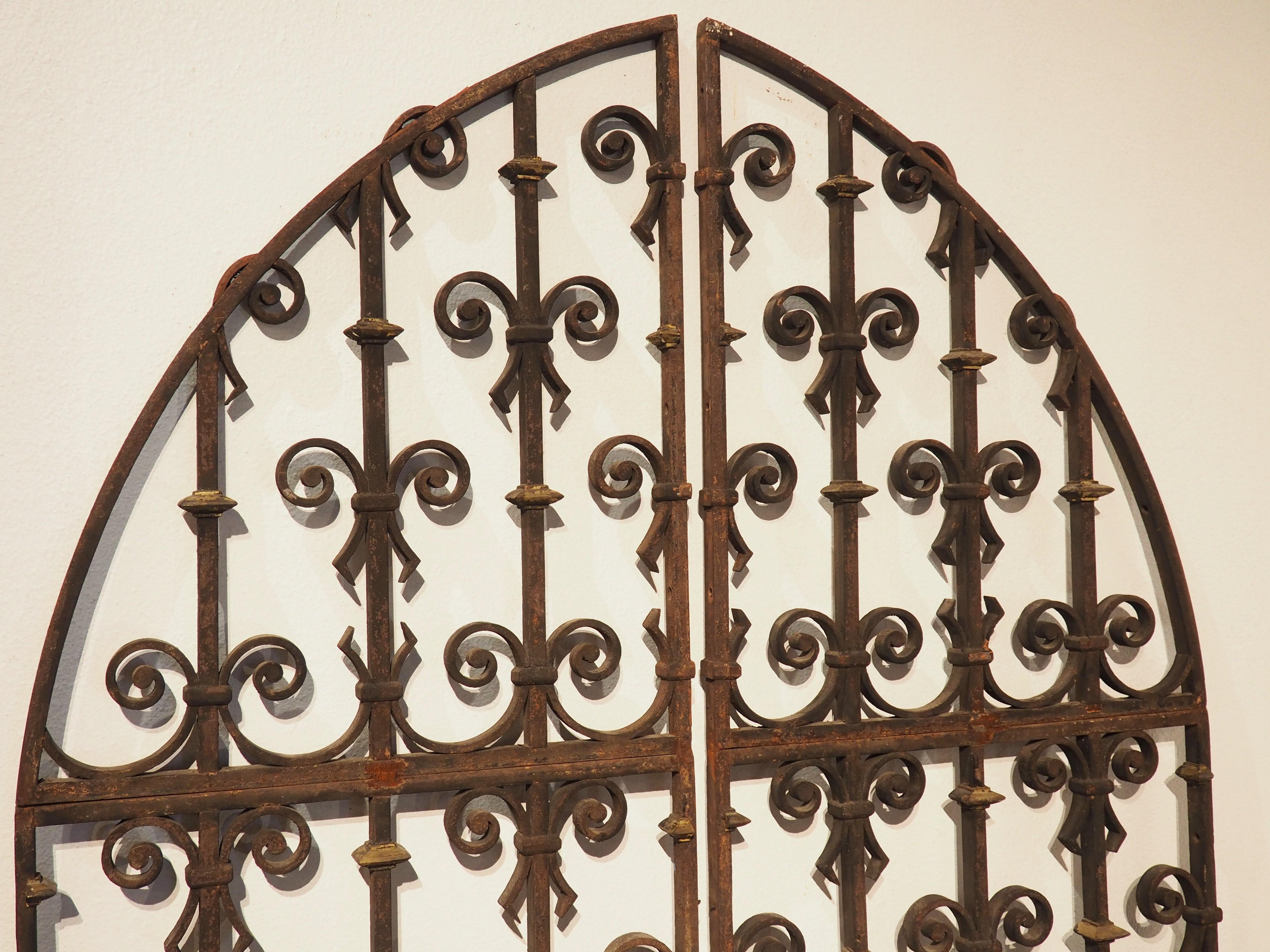 Pair of Arched 19th Century Wrought Iron Gates from France 5