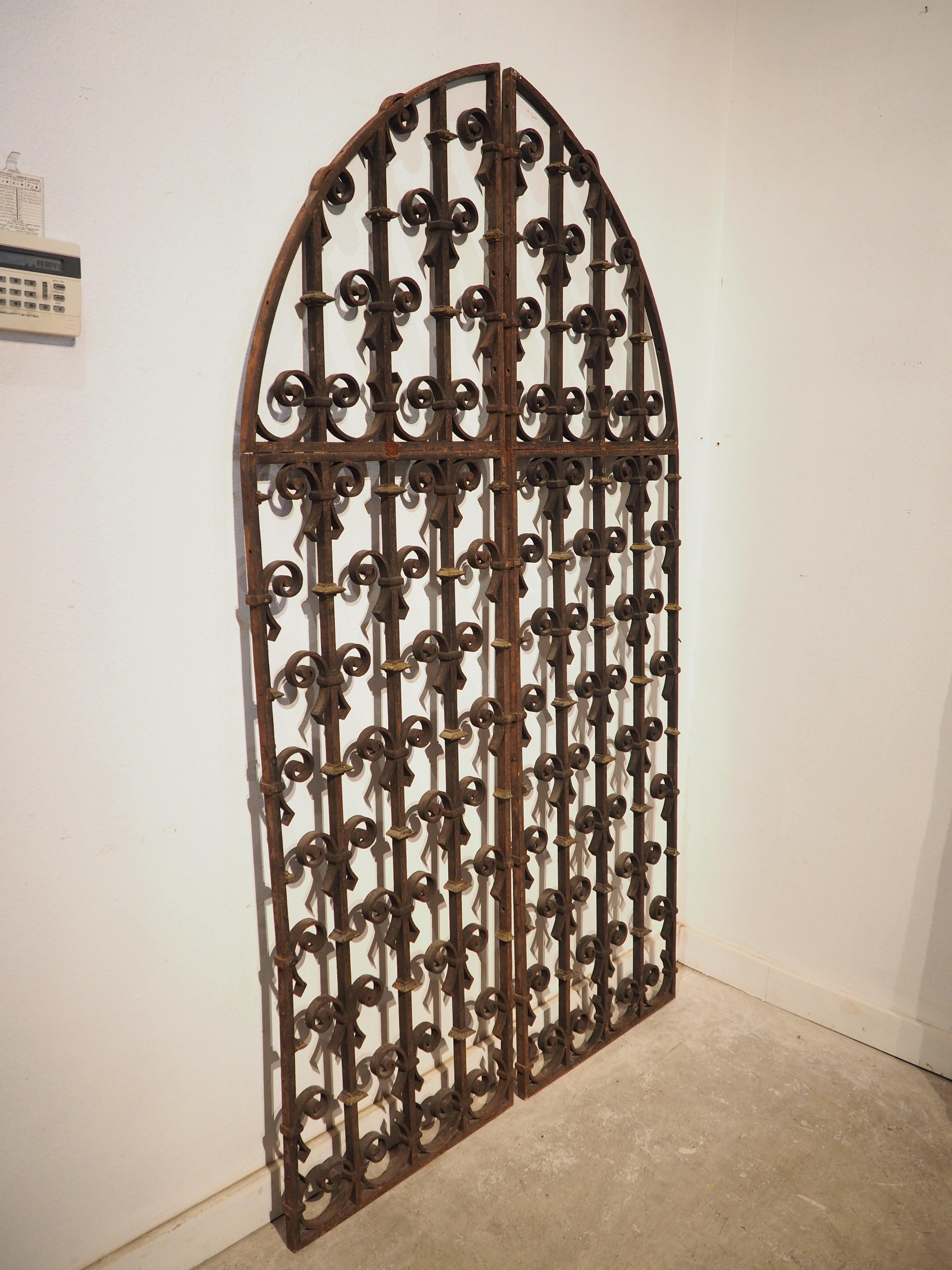 Pair of Arched 19th Century Wrought Iron Gates from France 8