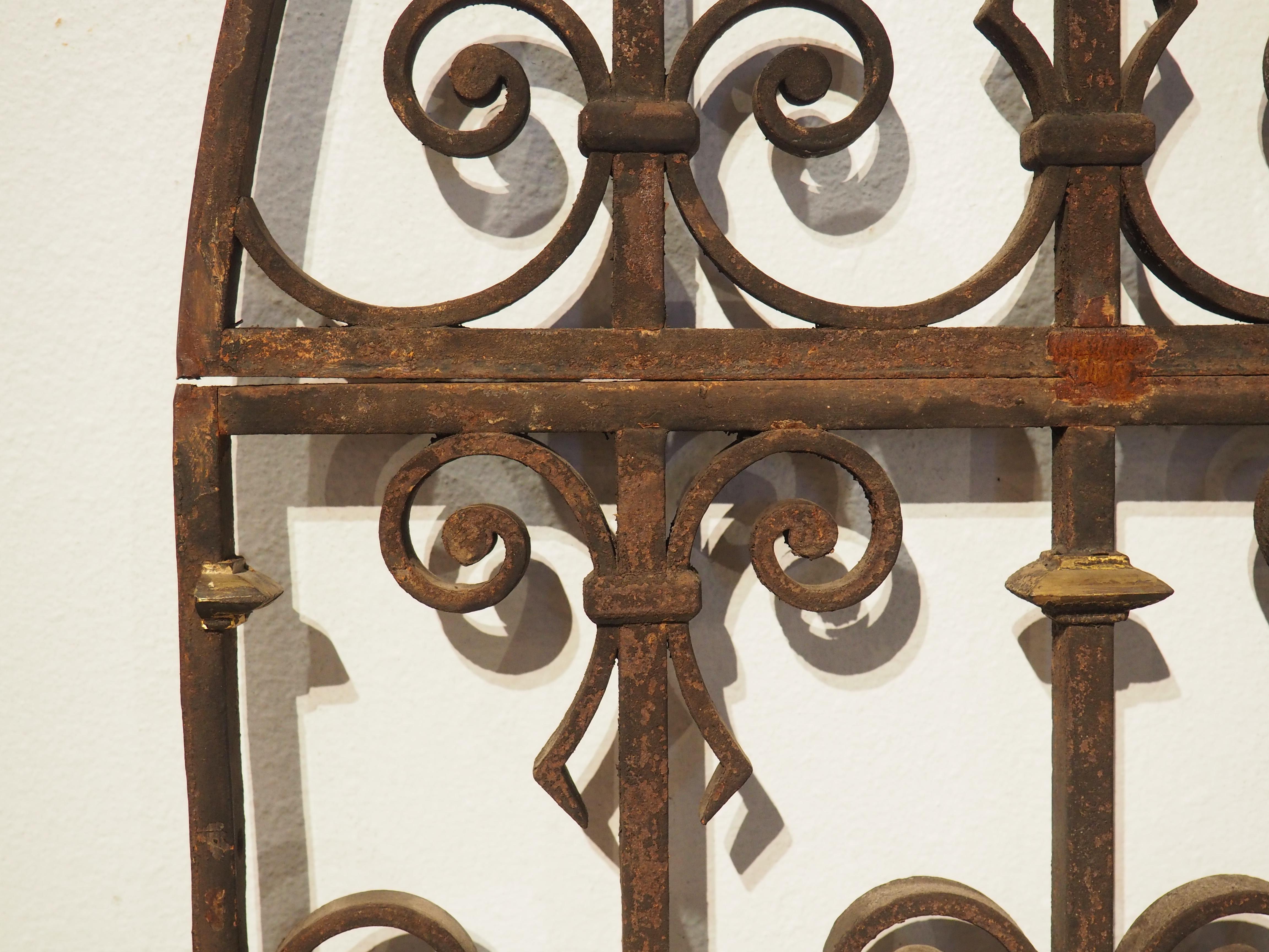 Pair of Arched 19th Century Wrought Iron Gates from France In Good Condition In Dallas, TX