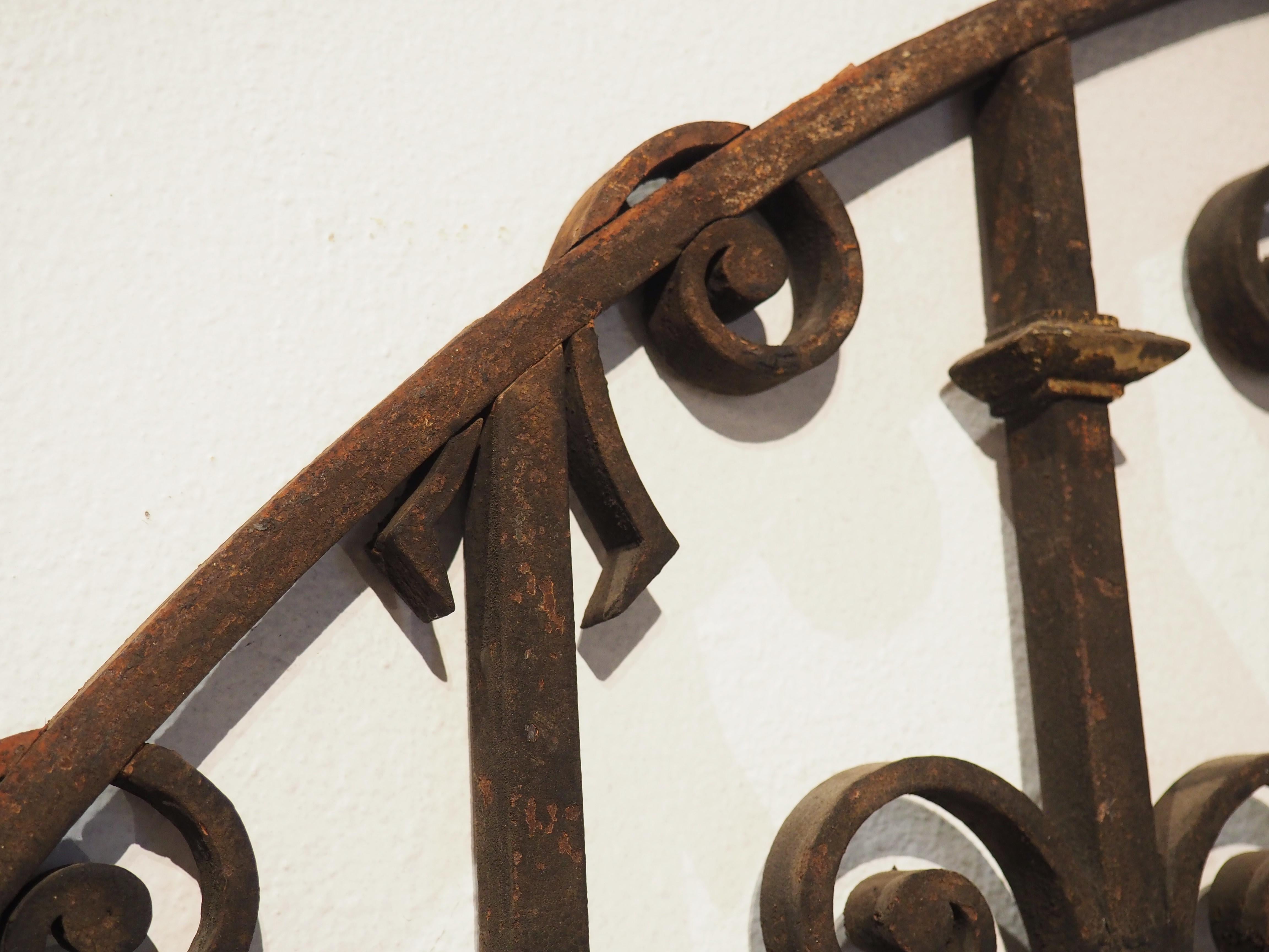 Bronze Pair of Arched 19th Century Wrought Iron Gates from France