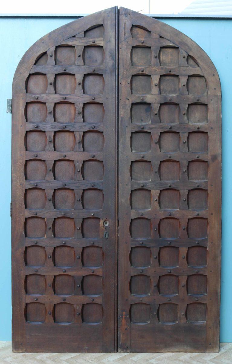 Pair of Arched Oak Studded Church Doors at 1stDibs church doors for sale