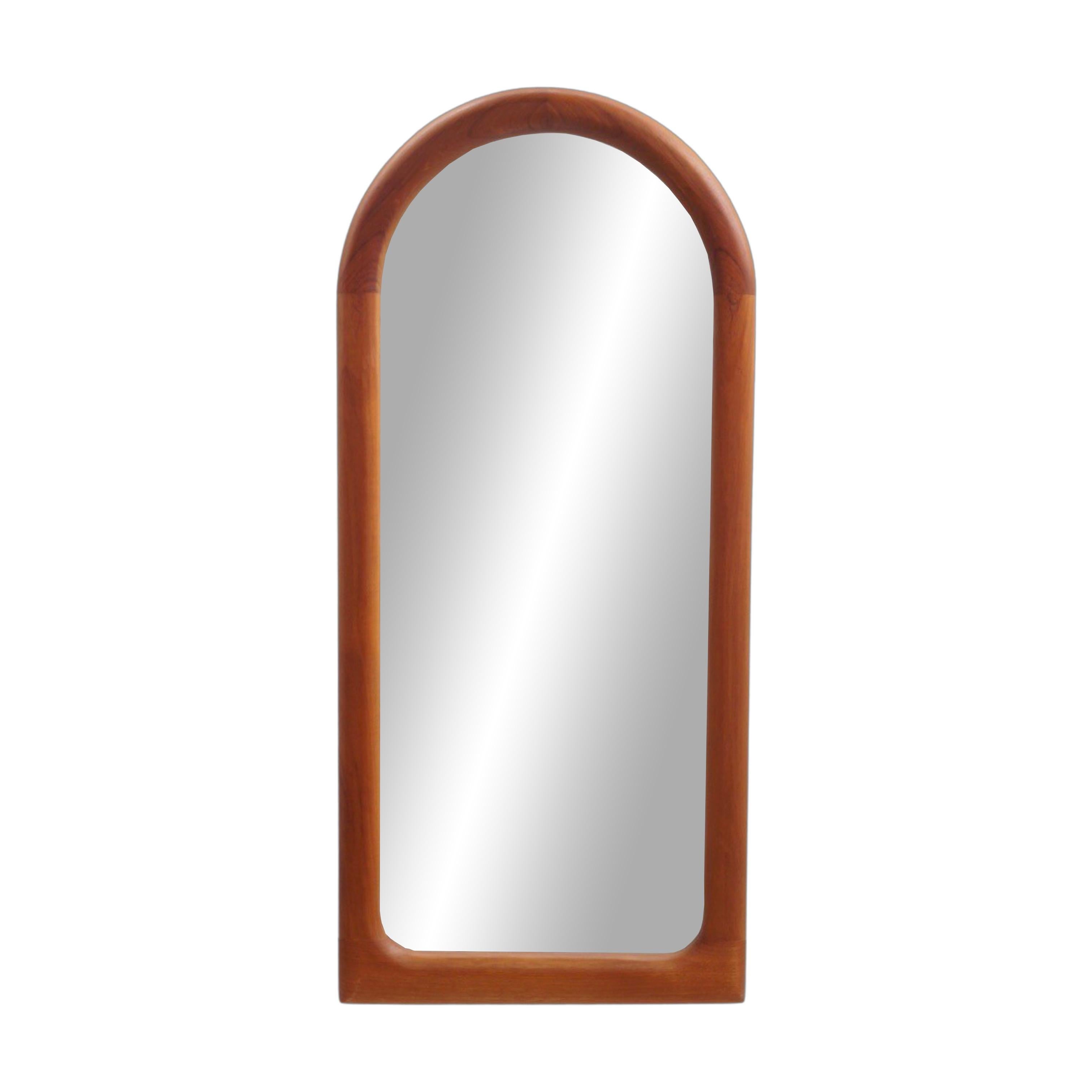 Mid-Century Modern Pair of Arched Teak Mirrors, 1960s