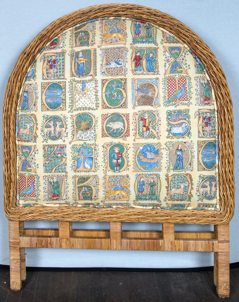 Pair of Arched Wicker/Rattan Twin Size Headboards For Sale ...