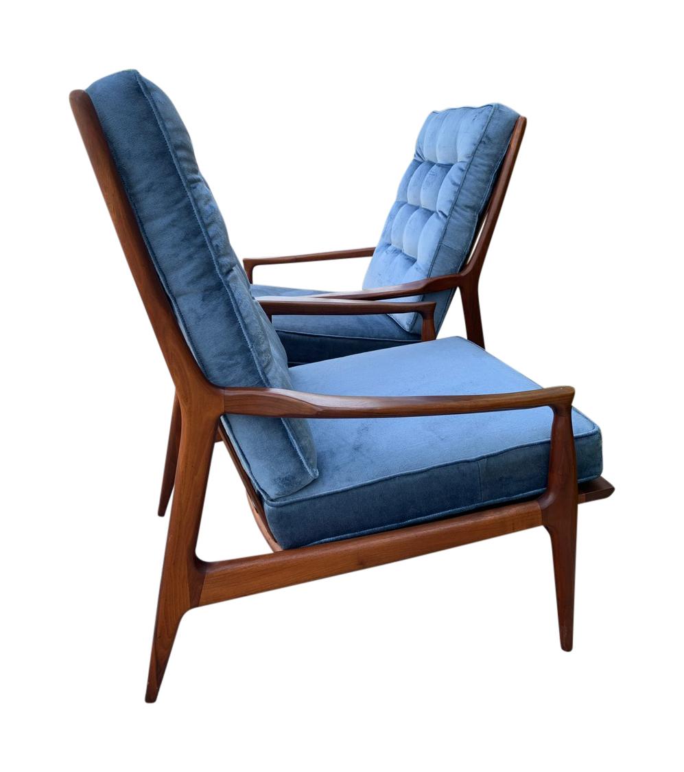 Pair of Archie Lounge Chairs by Milo Baughman for Thayer Coggin In Good Condition In West Palm Beach, FL