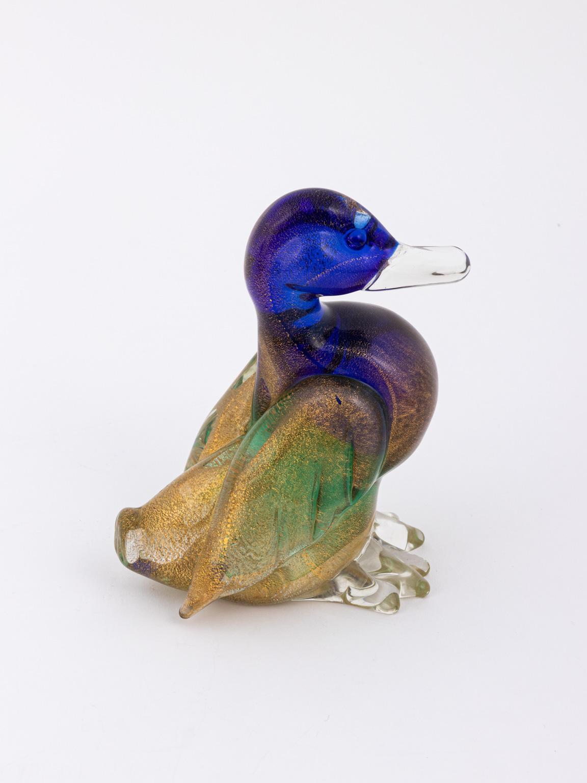 Coppia di statuette di anatra Bullicante di Archimede Seguso in vetro di Murano Flavio Poli in vendita 5