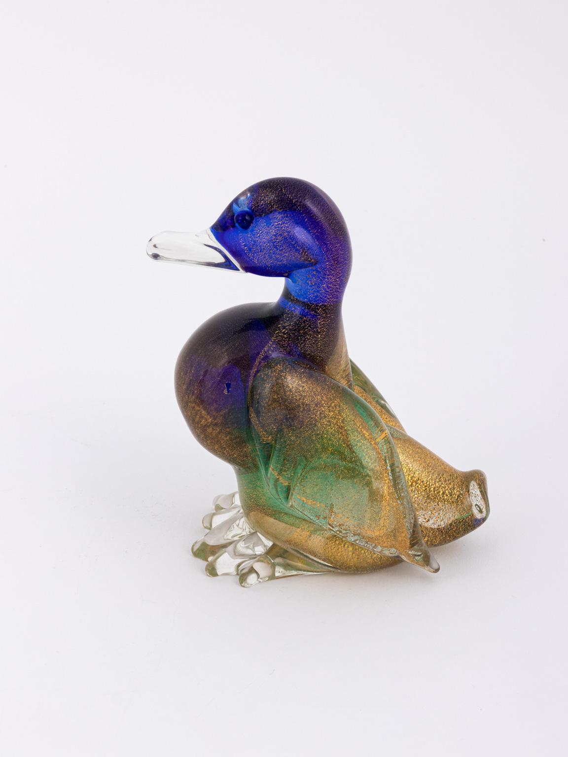 Coppia di statuette di anatra Bullicante di Archimede Seguso in vetro di Murano Flavio Poli In condizioni buone in vendita a Stamford, CT