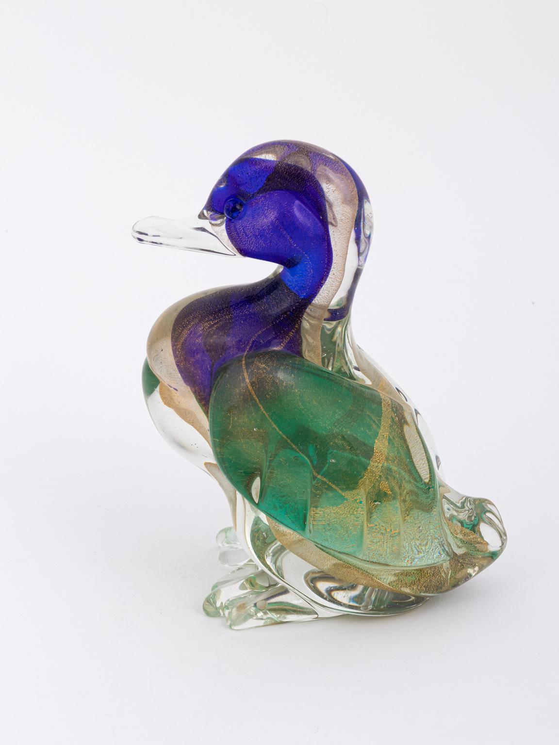 Coppia di statuette di anatra Bullicante di Archimede Seguso in vetro di Murano Flavio Poli in vendita 3