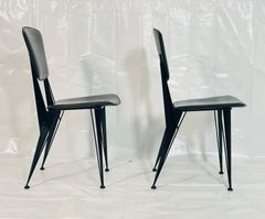 Coppia di sedie in pelle e metallo "Archirivolto" per Fasem, Italia, 1987