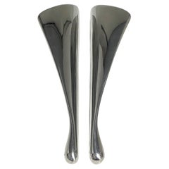 Retro Pair of Architectural Aerodynamic Aluminium Push Pull Door Handles