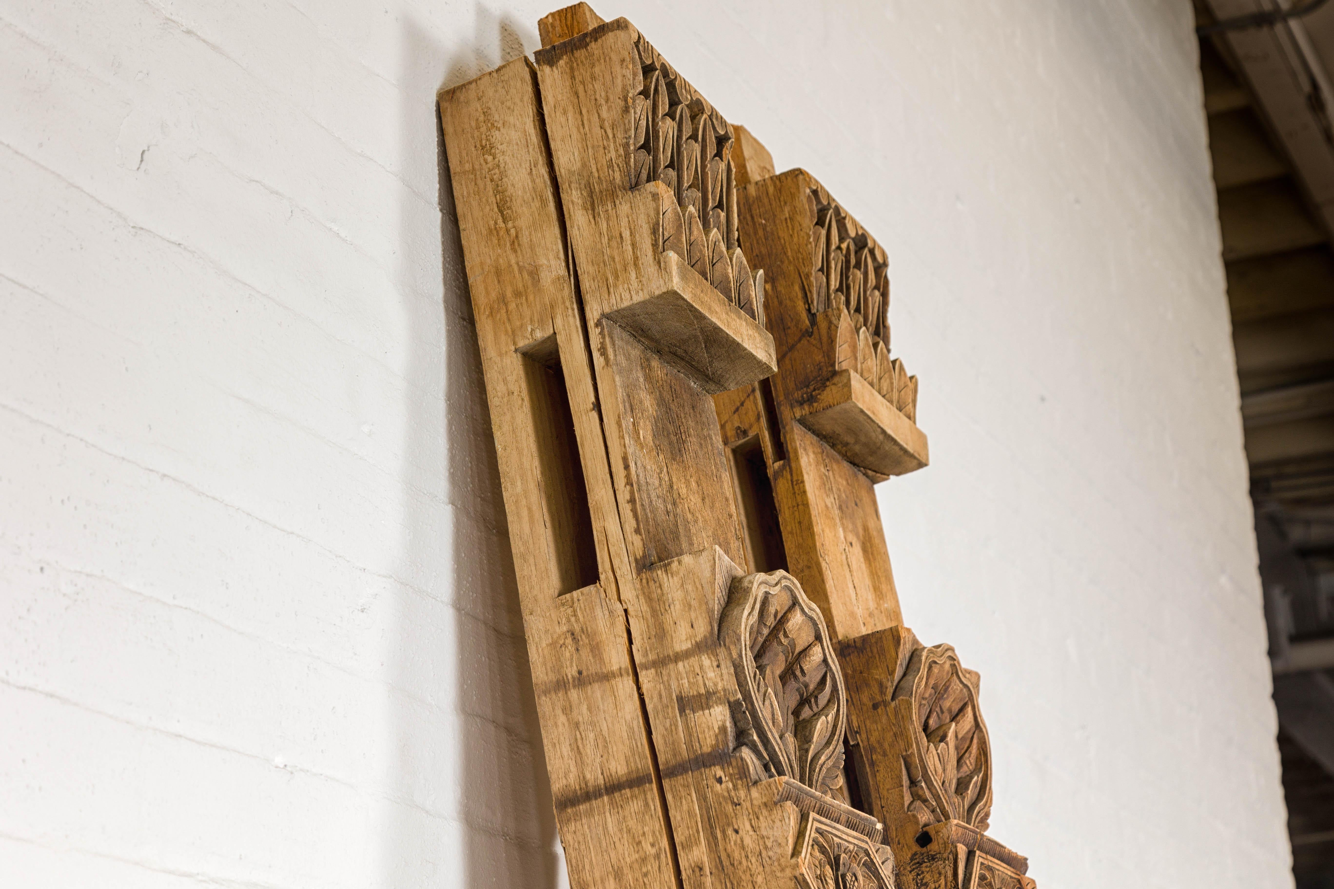 Pair of Architectural Carved Panels with Hand-Carved Floral and Foliage Motifs For Sale 10