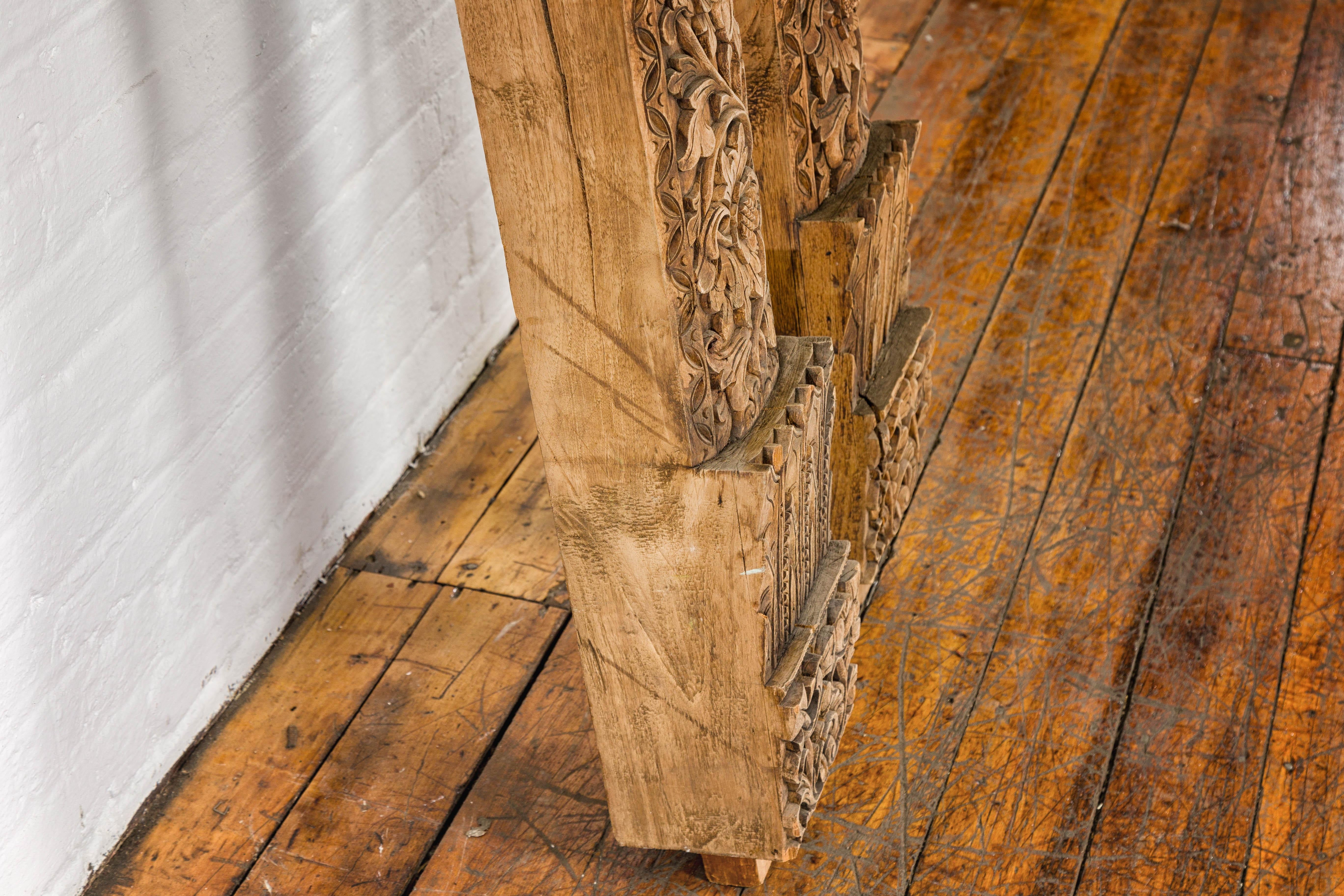 Pair of Architectural Carved Panels with Hand-Carved Floral and Foliage Motifs For Sale 12