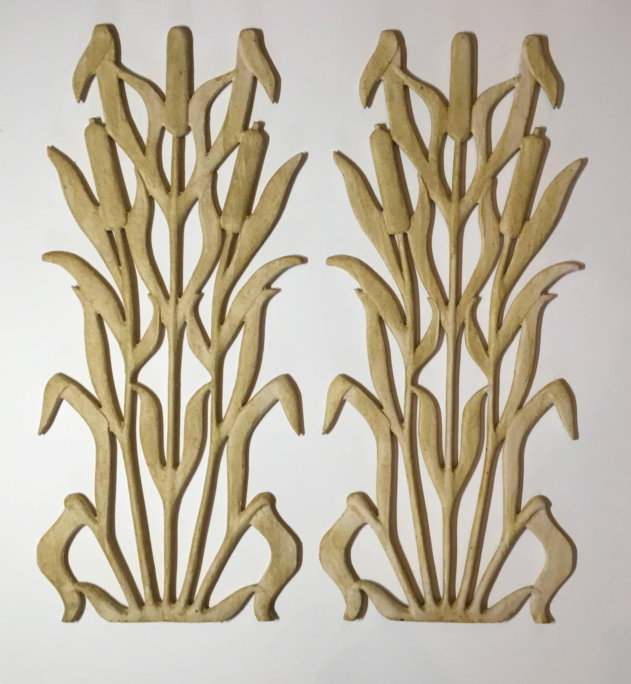 American Pair of Architectural Cast Iron Wall Hanging