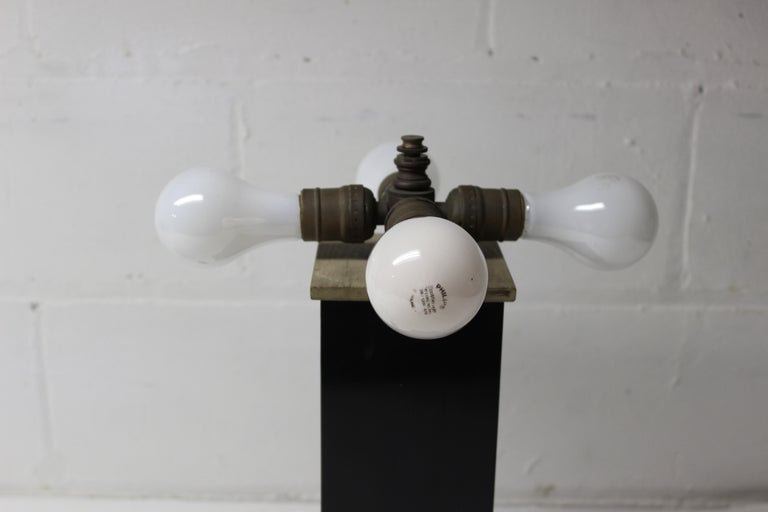 Pair of Architectural Ceruse Lamps For Sale 5