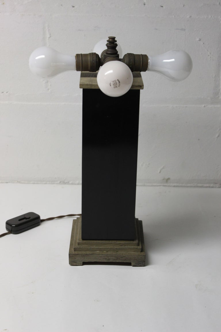 Pair of Architectural Ceruse Lamps For Sale 4