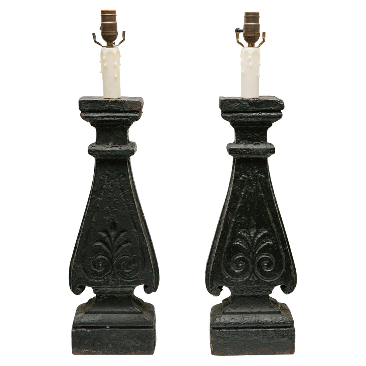 Pair of Architectural Element Lamps